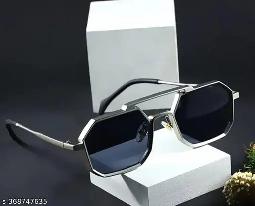 Men Silver Metal Round UV Protected Iron Man Sunglasses