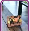 Multicolor pink women sling bag